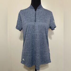 adidas Women's Navy Patterned Short Sleeve Tee